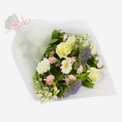 Summer Sky - Introduce a bit of sunshine into their life with our Summer Sky creation. A budding bouquet made with flowers in shades of white and blue, entwined with delicate foliage. Hand-crafted and delivered with radiance by our local florist.